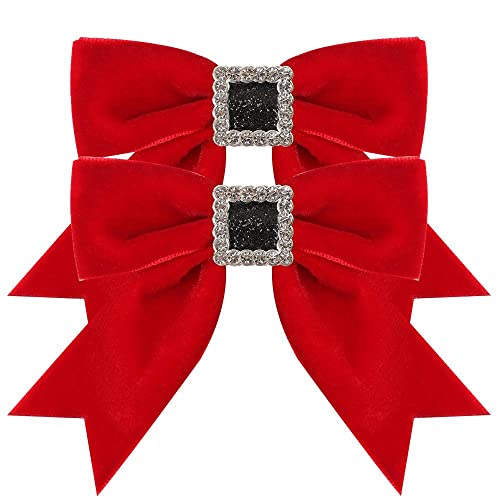 Christmas Red Hair Bows Clips for Girls, Boutique Bout Nó Cabelo Pinos Vermelho Santa Xmas Acessórios para Cabine