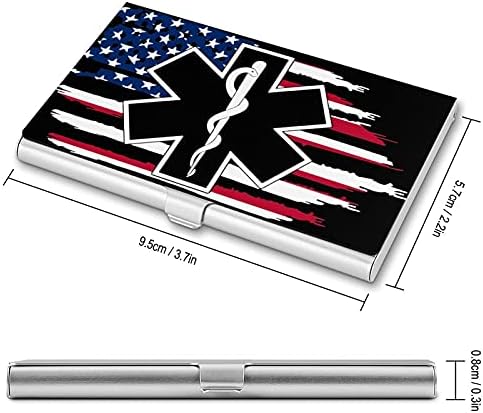 American Flag EMS Estrela da vida paramédica paramédica Medic Cartão de visita CARTRO DE VENSAGEM CASA DE METAL Pocket Pocket Wallet Name Cards Organizer fofo
