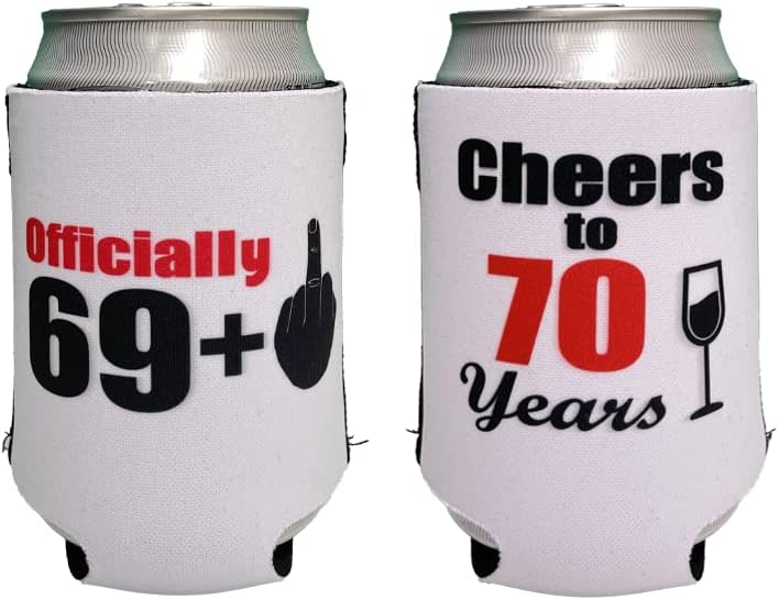 Presente de aniversário de 70 anos para homens mulheres - Bebida de cerveja Drink pode coolie mais refrigeradores com uma montanha -russa absorvente