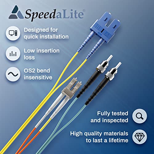 Speedalite UNC, 1M LC a LC Fiber Patch Cable OM3 50/125 Duplex multimodo 10gig OFNR 1 metro