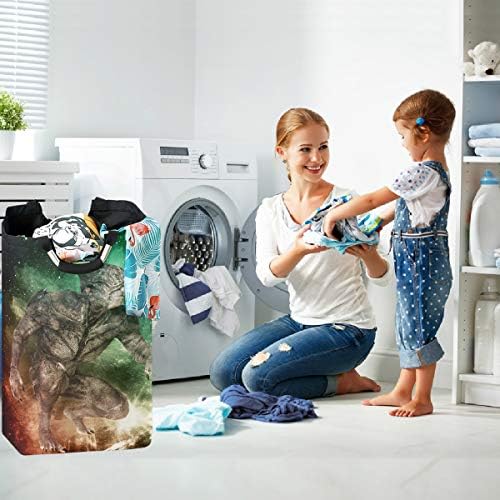 VISESUNNY Alien Monster Galaxy Space 3D Imprimir grande lavanderia de lavanderia Oxford Lavandery Lavanderia cesto de roupa portátil dobrável com alças para banheiro, quarto, casa