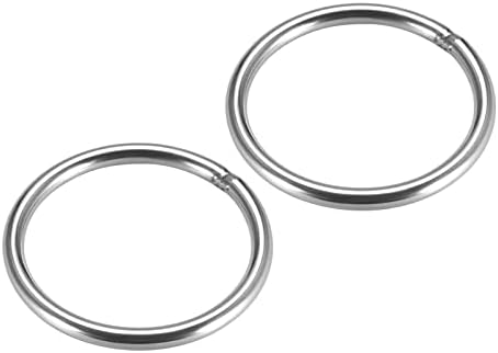 Metallixity Aço inoxidável o anéis 2pcs, anel redondo soldado - para objetos pendurados