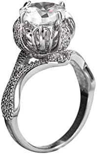 Quatro Prong Floral Floral Feminino Diamante Ring Dream Diamond Ring para mulheres anéis crustais