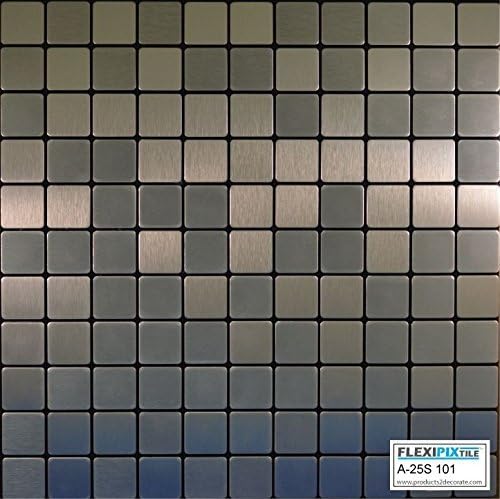 Flexipixtil, mosaico de alumínio moderno, casca e bastidura, backsplash, parede de destaque, 1 m², congelado