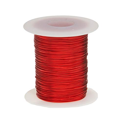 Fio de ímã, fios de cobre esmaltados pesados, 23 awg, 2,5 lb, 1563 'de comprimento, 0,0249 de diâmetro, vermelho