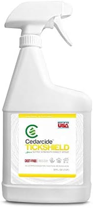 Cedarcide tickshield tick repelente para pessoas, animais de estimação e casa | Spray de bug de óleo de cedro | 32 oz