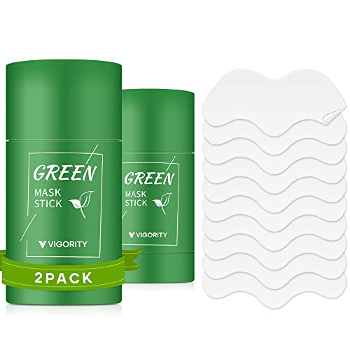 Máscara de chá verde Máscara de chá, tiras de poros de removedor de cravo combinação, máscara de chá verde de limpeza profunda por poros, tiras de cravo, tiras de nariz para cravos, removedor de cravo máscara verde para todos os tipos de pele