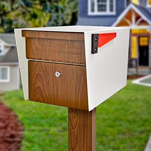 Mail Boss 7520 Caixa de correio do gerente de correio, médio, grão de madeira branca