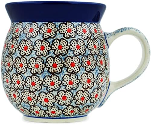 Potteria polonesa de 15 oz de caneca de bolha feita por Ceramika Artystyczna Signature Unikat + Certificado de Autenticidade