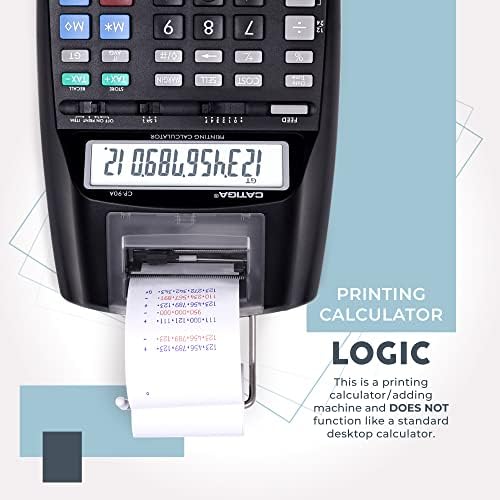 Calculadora de impressão com 2 cartuchos de tinta bônus, 2,03 linhas/s, duas cores de impressão, adicionando máquina para uso contábil, adaptador CA incluído
