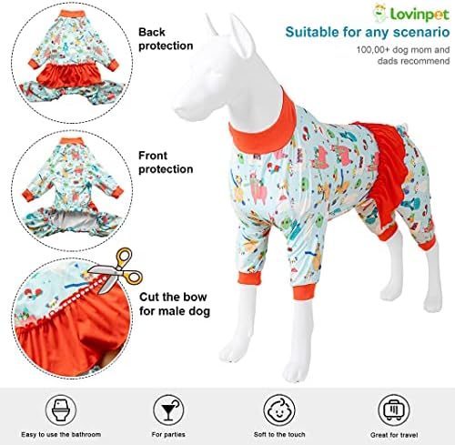 Pijamas de cão grande de Lovinpet para cães grandes - proteção UV, camisa de recuperação pós -cirurgia, tecido elástico de malha