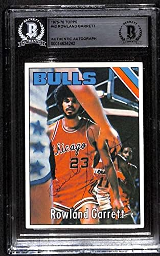 #42 Rowland Garrett - 1975 Topps Basketball Cards classificados BGS Auto - Cartões de basquete não assinados