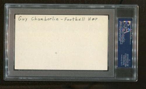 Berlin Guy Chamberlin assinou cartão de índice 3x5 Autograph Pro Fb Hof D: 1967 PSA/DNA - NFL Cut Signature