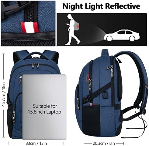 Backpack de laptop de viagem Bagsure, mochila laptop resistente à água comercial com porto de carregamento USB, bolsa para homens