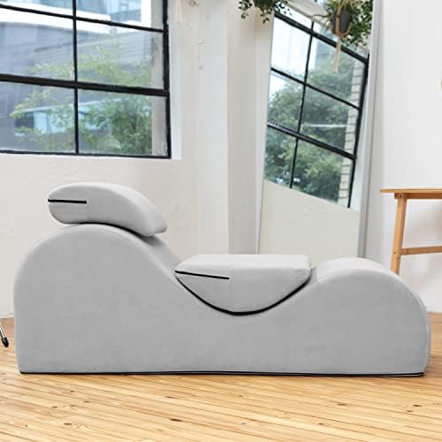Avana Luvu espreguiçadeira - cadeira de lounge para ioga, exercício, massagem - espuma de alta densidade - feita nos EUA - cinza claro