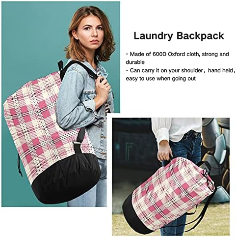 Bolsa de lavanderia com alças de ombro de lavanderia Backpack Saco de tração Fechamento de empurramento