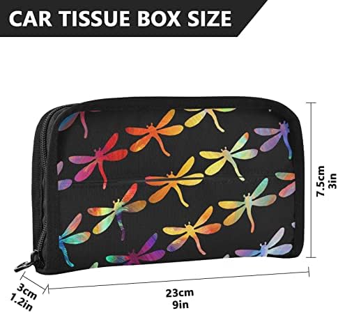 Titular de tecidos de carro Dragonfly-Colorful-Art Dispenser Dispenser Holder Backseat Tissue Case