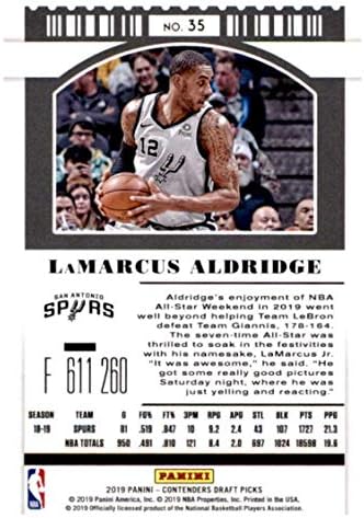 2019-20 Panini Condores Draft Picks Variação de ingressos da temporada #35 Lamarcus Aldridge San Antonio Spurs Basketball Trading Card