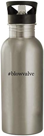 Presentes Knick Knack BlowValve - Hashtag de aço inoxidável de 20 onças garrafa de água ao ar livre, prata