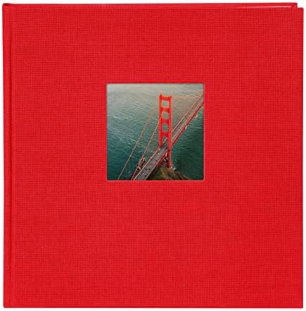 Álbum de fotos Goldbuch com recorte, Bella Vista, 25 x 25 cm, 60 páginas brancas com divisórias de Glassine, linho, vermelho, 24890