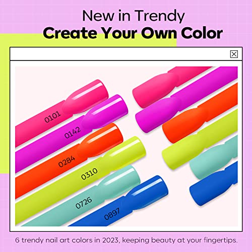 Modelones 20pcs kit de esmalte de gel de neon com u v leve-6 cores lotes rosa arco-íris de verão imertime o conjunto