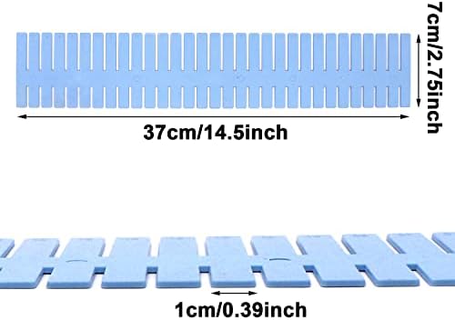 24pcs Divisores de gavetas ajustáveis ​​Organizador, Blue Plastic DIY Grid Grid Divisadores Divisores de armazenamento Meias de
