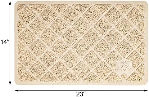Tapete de areia de gato premium niubya, tapete de caixa de areia com backing não deslizante e à prova d'água, tapete de arremesso