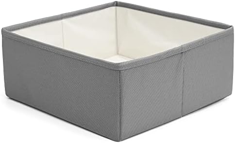 Caixa de divisor de pano dobrável Alyer com placa de fundo plástica destacável | Lata de tecido para cômoda e prateleiras