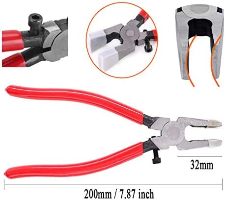 Qovydx grozer grozer alicate alicate de alicate com copos de ponta de borracha correndo picadores para a chave de hardware de fob e trabalho de vidro de vitral