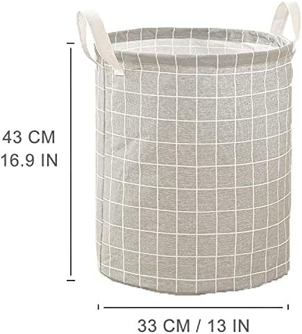Cesta de lavanderia cotny cesta de algodão Organizador, 3pcs Bin de armazenamento redondo à prova d'água com alças, 12,9 x12.9
