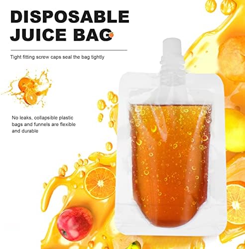 Housoutil 30pcs bolsa de licor plástico, 100 ml bebidas de frascos descartáveis ​​bolsas de bebida descartáveis ​​retiram sacolas de suco de bebidas para viagens ao ar livre