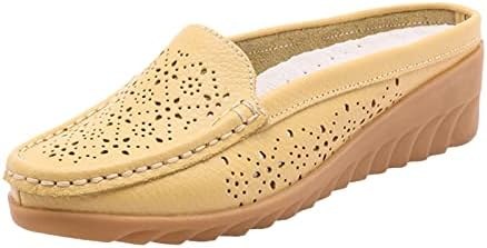 Slip On Flat For Women Womens Sapatos Sapatos de Senhoras de Ladas Casual Sapas planas superfície de couro Hollo