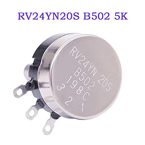 MOLENCE 5PCS RV24YN20S 5K OHM Turn Film de carbono Potenciômetro rotativo com mostradores de botão para controle de velocidade