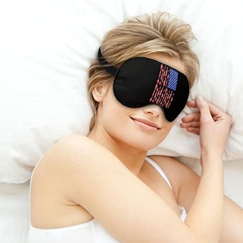 American Flag Fishing Oche Máscara com alça ajustável para homens e mulheres noite de viagem para dormir uma soneca