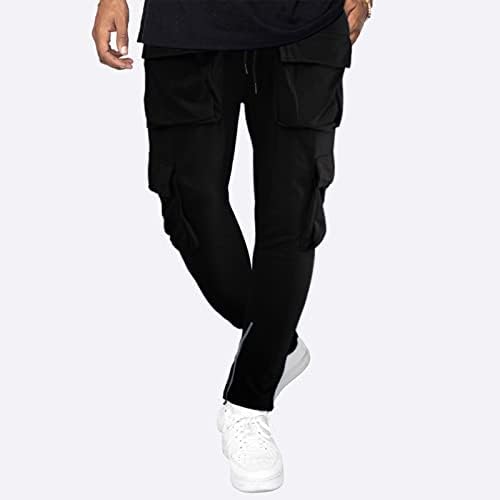 Calça de moletom de carga masculina, homens jogadores calças de bolso de bolso de bolso de bolso casual calça calças táticas