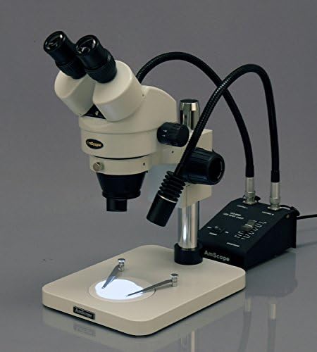 Microscópio de zoom de estéreo binocular profissional SM-1BS-L6W, Oculares WH10X, ampliação de 7x-45x, objetivo do zoom 0,7x-4,5x, luz