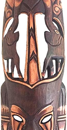 Máscara africana da OMA Arte da parede pendurada Elefante Lucky Africano Safari Tribal Decoração de casa Presente - tamanho grande