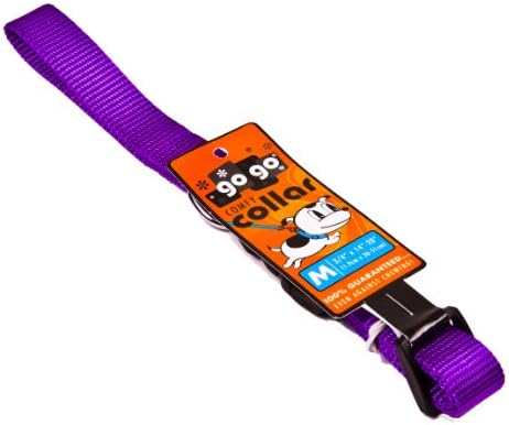 GOGO PET Products Nylon confortável colar de estimação ajustável de 1 polegada, grande, roxo
