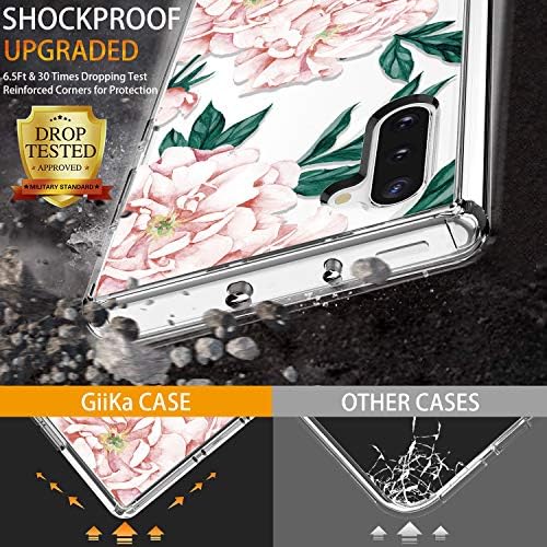 Giika Galaxy Note 10 Case, Clear Girls Women Women Hovery Protective Protective Hard PC Case traseiro com capa de