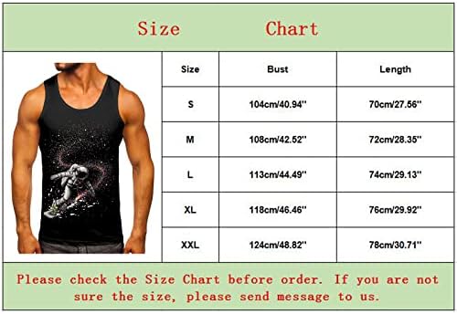 Tampas de treino masculino do ZDDO, verão, slim slim fit gest astronauta galáxia impressão engraçada gráfica atlética tanques de ginástica