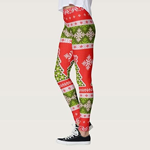 Perneiras feias de cintura alta de Natal para mulheres PLUS TAMANHAS Leggings Gnome Tummy Controle Executando calças de ioga esportivas