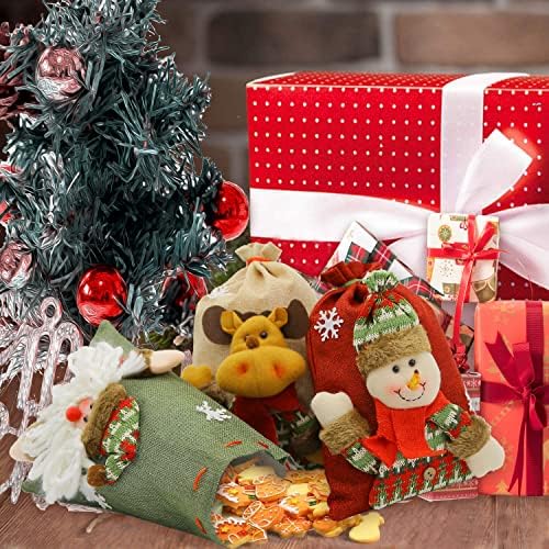 TVVCalk 3 Pacote sacos de presente de Natal, sacos de embrulho de Natal 3D, sacos de brindes de Natal, melhor presente personalizado