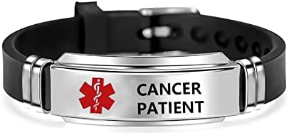 GMXLIN Medical Alert Silicone Sport Bracelet para homens Mulheres Aço inoxidável Primeiros socorros Monitoramento de saúde