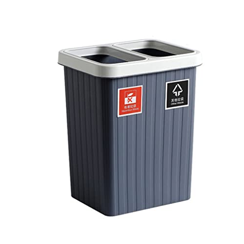Zhaoleei retângulo plástico compartimento duplo reciclagem resíduos lixo lixo de lixo de lixo Dustbin seco molhado separação