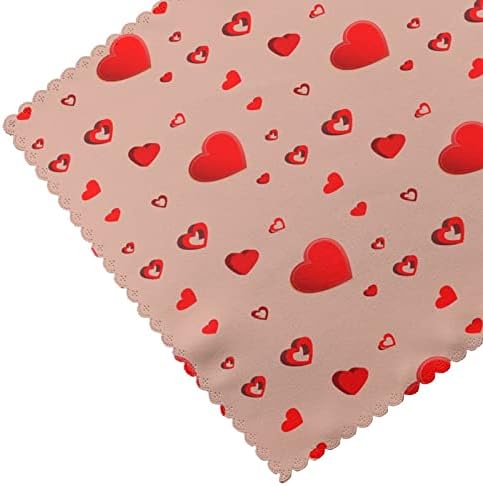 Valentines Placemats Conjunto de 4, Love Heart Valentine's Day Place Mat 12 x 18 polegadas, tapetes de mesa de isolamento de