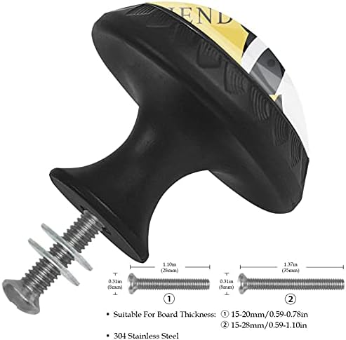 12 peças são meu feliz amigo, botões de vidro para gavetas de cômodos, 1,37 x 1,10 em armários de cozinha redondos para