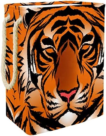 Indither Tiger Stripe Lavanderia grande cesto de roupas prejudiciais à prova d'água cesta de roupas para roupas de