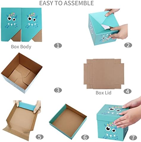 Camkuzon 2 pacote caixas de presente com tampas para crianças presentes de aniversário - Caixa de presente de feliz aniversário