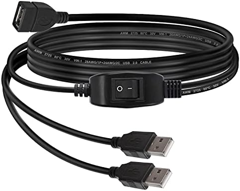 Cabo USB com interruptor, YeebLine 3-Pack USB Male to Female Extension Cord em linha de bala