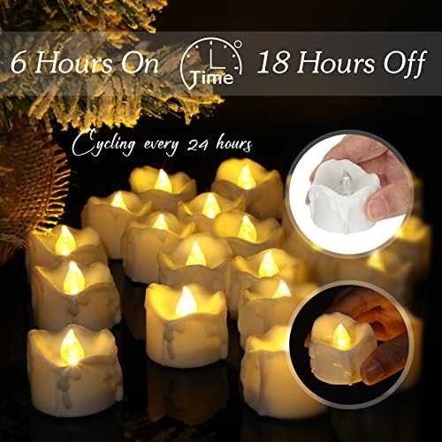 36 Pack Battery Operou Lights de chá com velas de timer liderado Velas sem chamas do Dia dos Namorados Celas votivas brancas quentes para férias Decoração de Natal da Igreja do Casamento